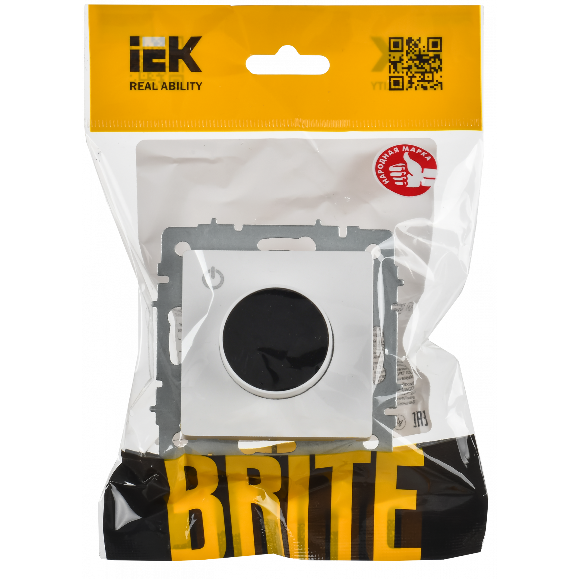 BRITE Термостат электронный с индикацией ТС10-1-БрАБ арктический белый IEK