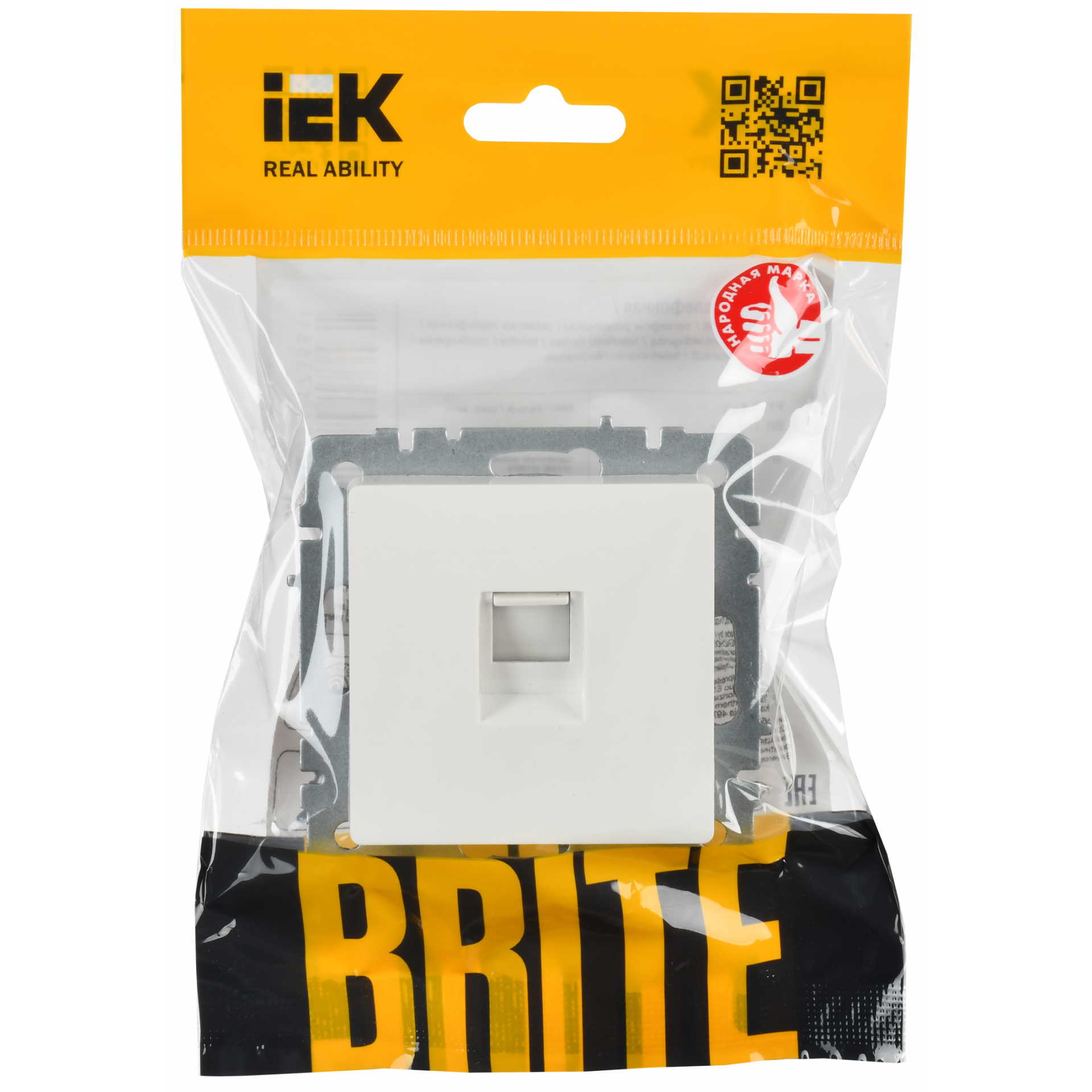 BRITE Розетка телефонная RJ11 РТ10-БрБ белый IEK
