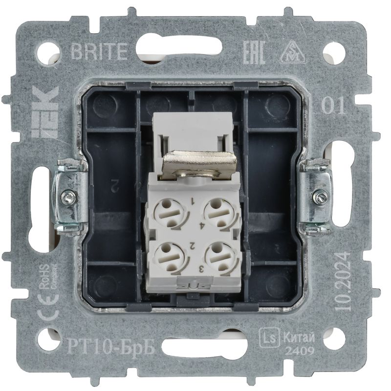 BRITE Розетка телефонная RJ11 РТ10-БрБ белый IEK