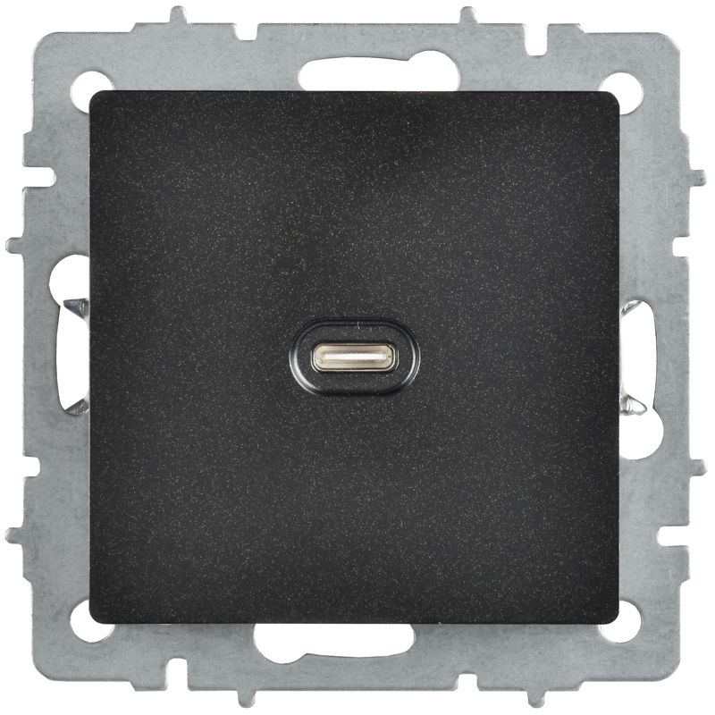 BRITE Розетка USB C 65Вт высокоскоростная зарядка РЮ12-1-БрЧ черный IEK