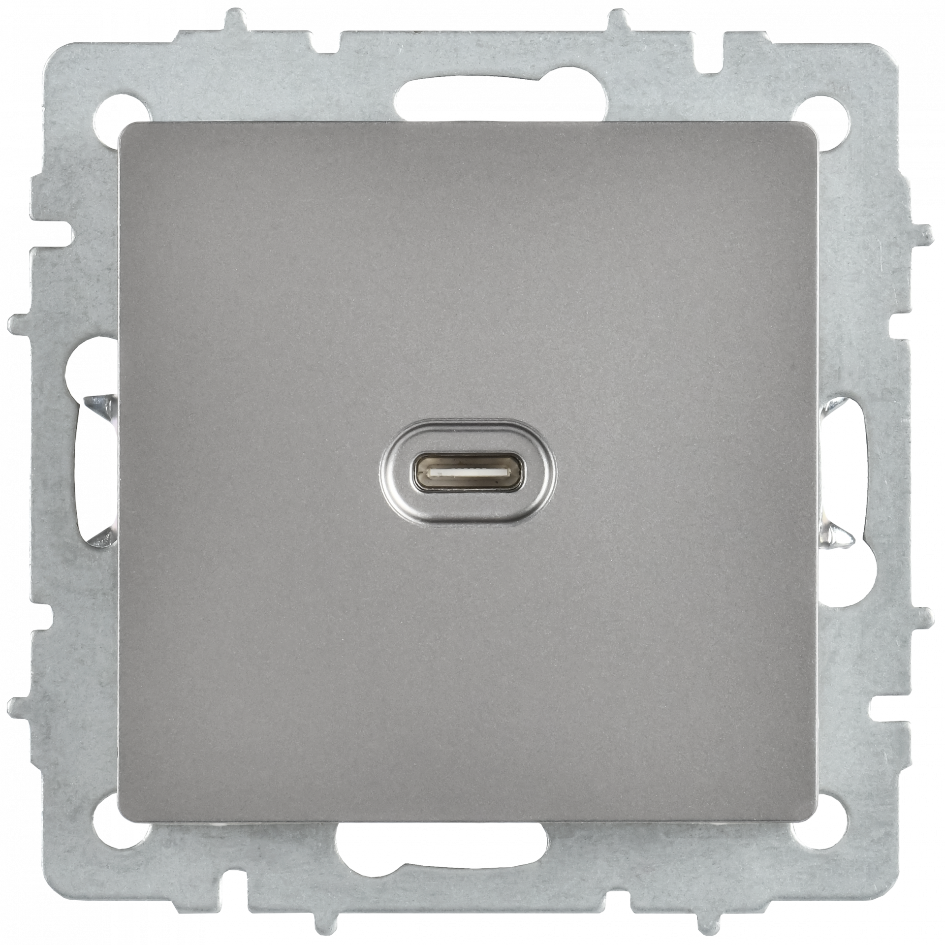 BRITE Розетка USB C 65Вт высокоскоростная зарядка РЮ12-1-БрС сталь IEK