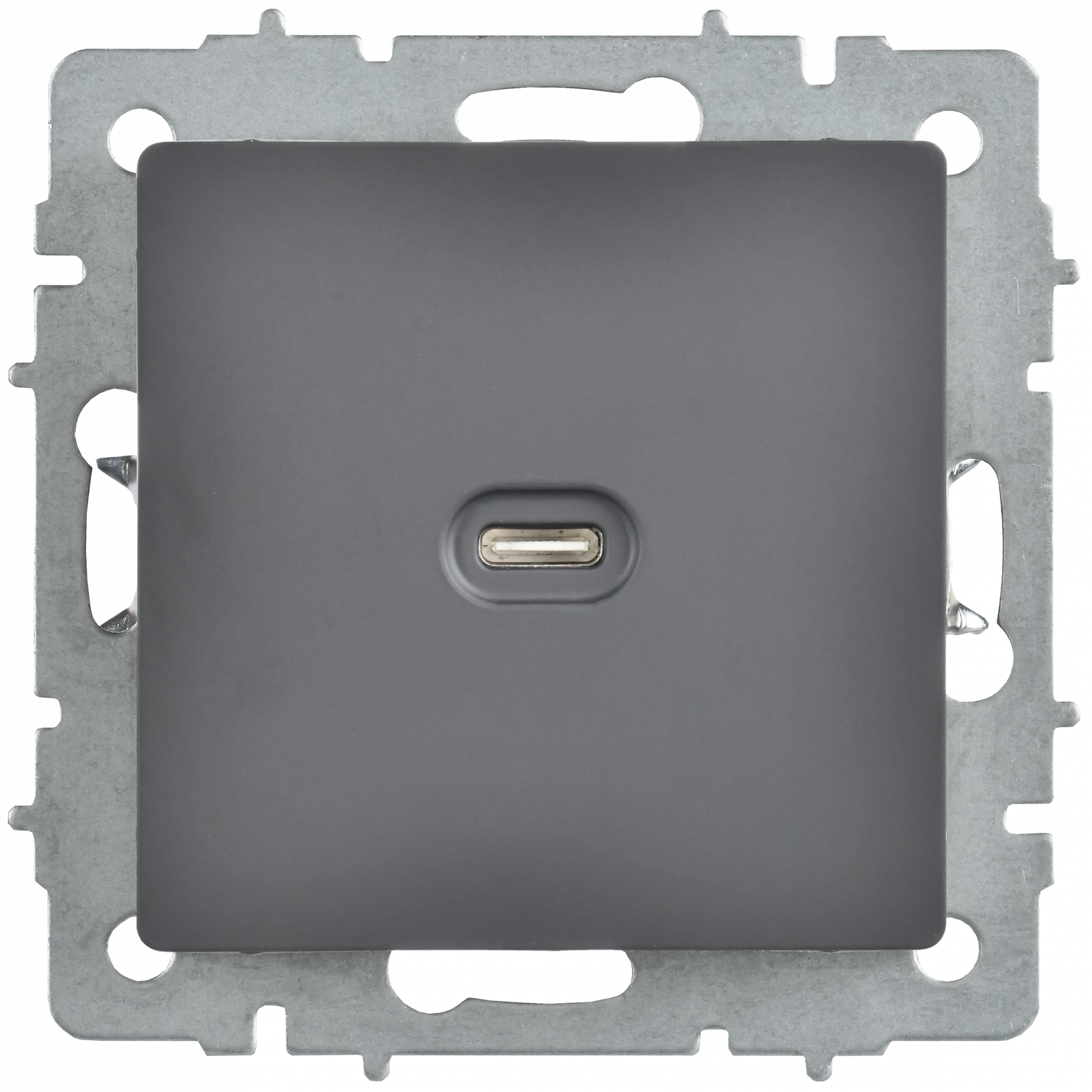 BRITE Розетка USB C 65Вт высокоскоростная зарядка РЮ12-1-БрГ графит IEK
