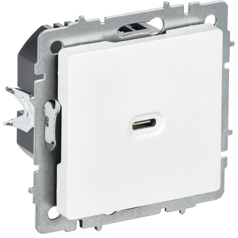 BRITE Розетка USB C 65Вт высокоскоростная зарядка РЮ12-1-БрАБ арктический белый IEK