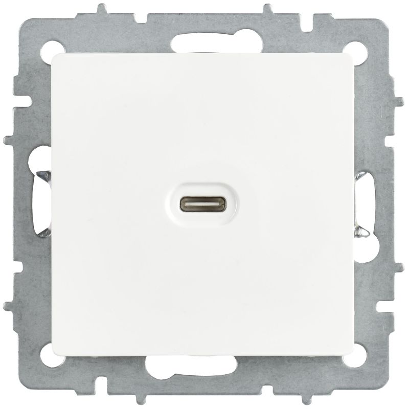 BRITE Розетка USB C 65Вт высокоскоростная зарядка РЮ12-1-БрАБ арктический белый IEK