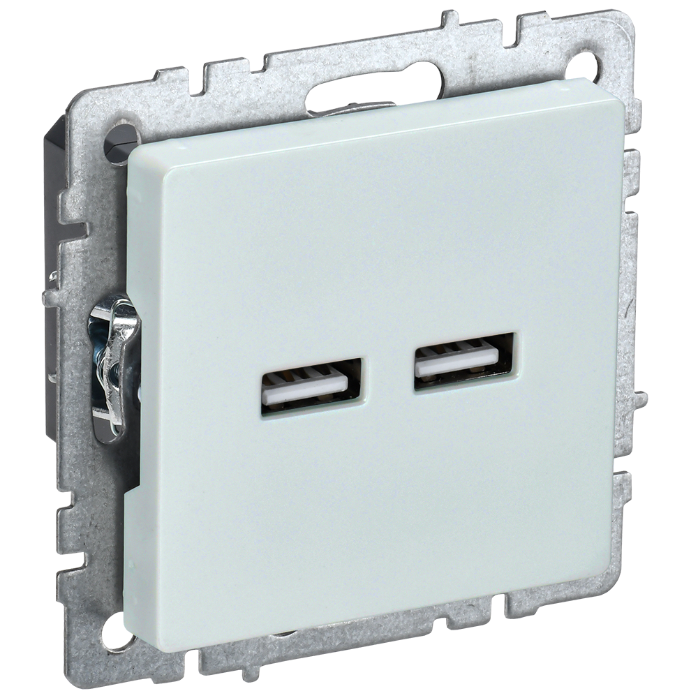 BRITE Розетка USB A+A 5В 3,1А РЮ10-1-БрЖ жемчуг IEK