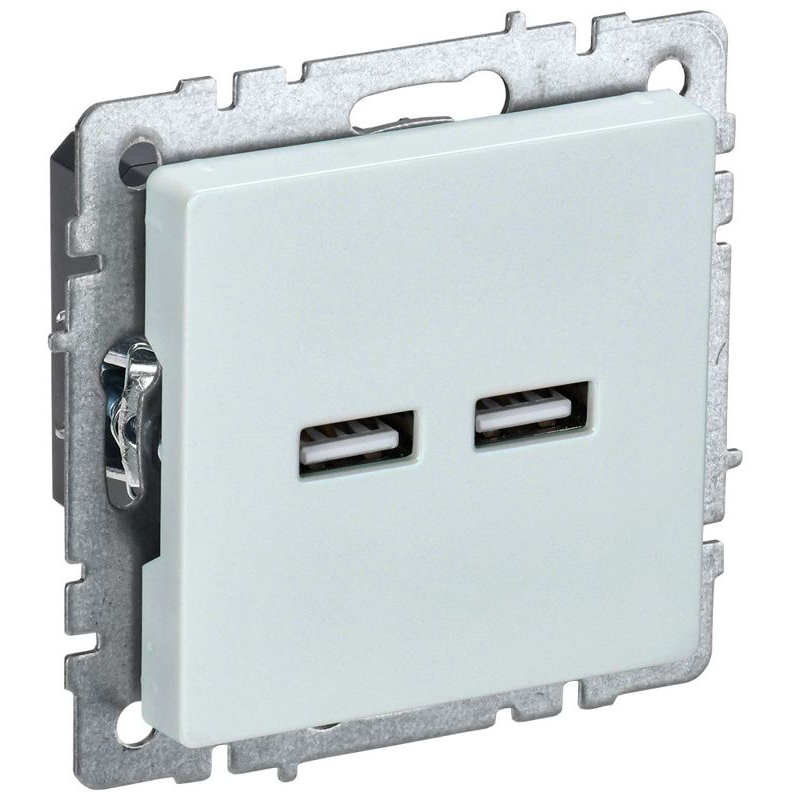 BRITE Розетка USB A+A 5В 3,1А РЮ10-1-БрЖ жемчуг IEK