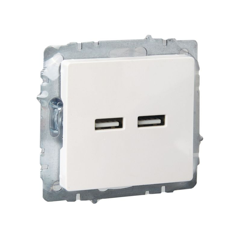 BRITE Розетка USB A+A 5В 3,1А РЮ10-1-БрЖ жемчуг IEK