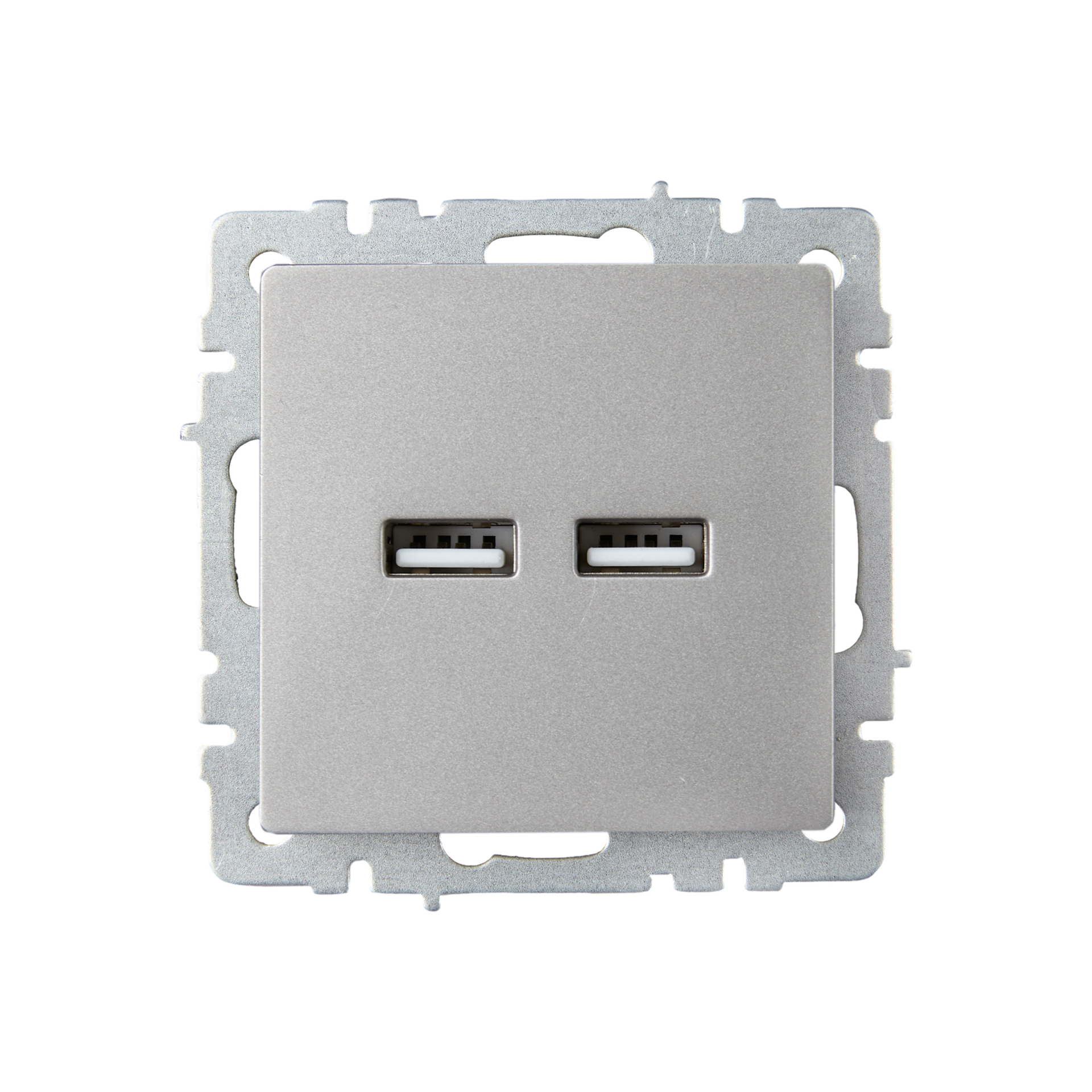 BRITE Розетка USB A+A 5В 3,1А РЮ10-1-БрС сталь IEK