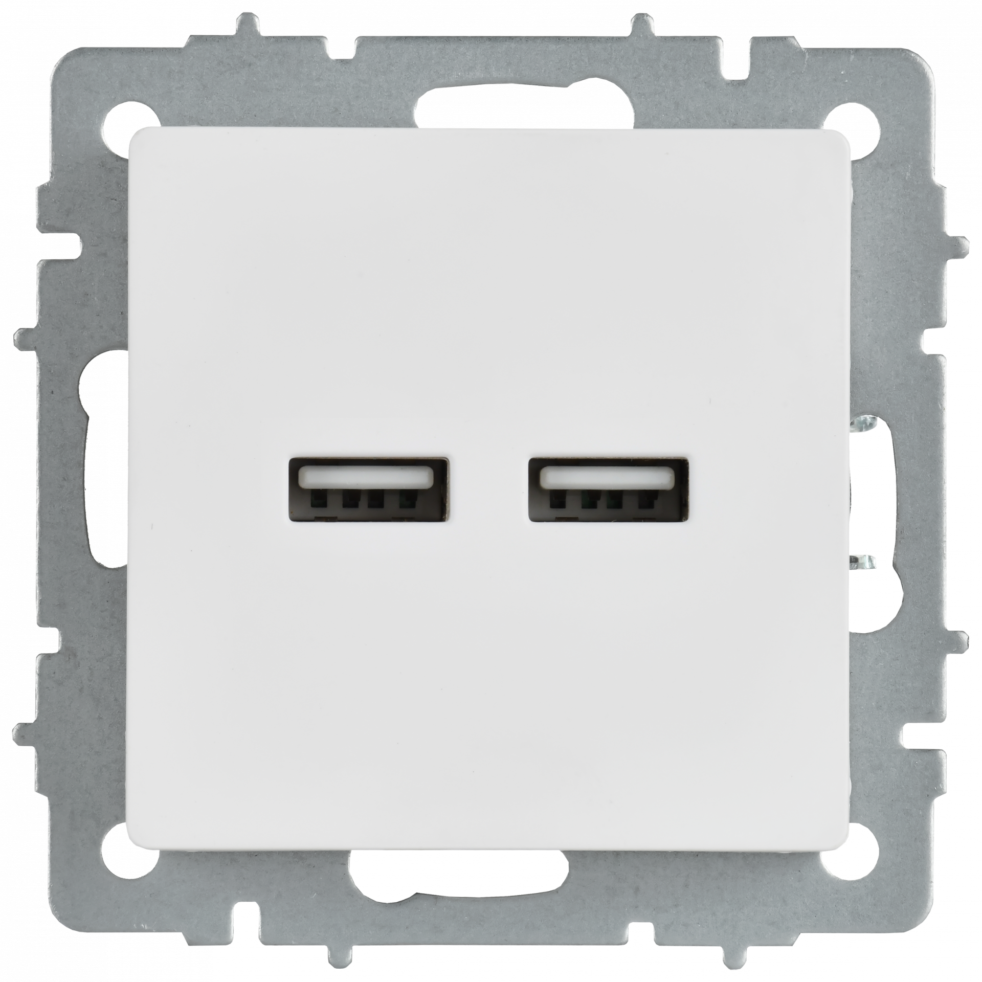 BRITE Розетка USB A+A 5В 3,1А РЮ10-1-БрАБ арктический белый IEK