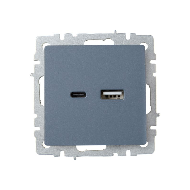 BRITE Розетка USB A+C 18Вт РЮ11-1-БрМ маренго IEK