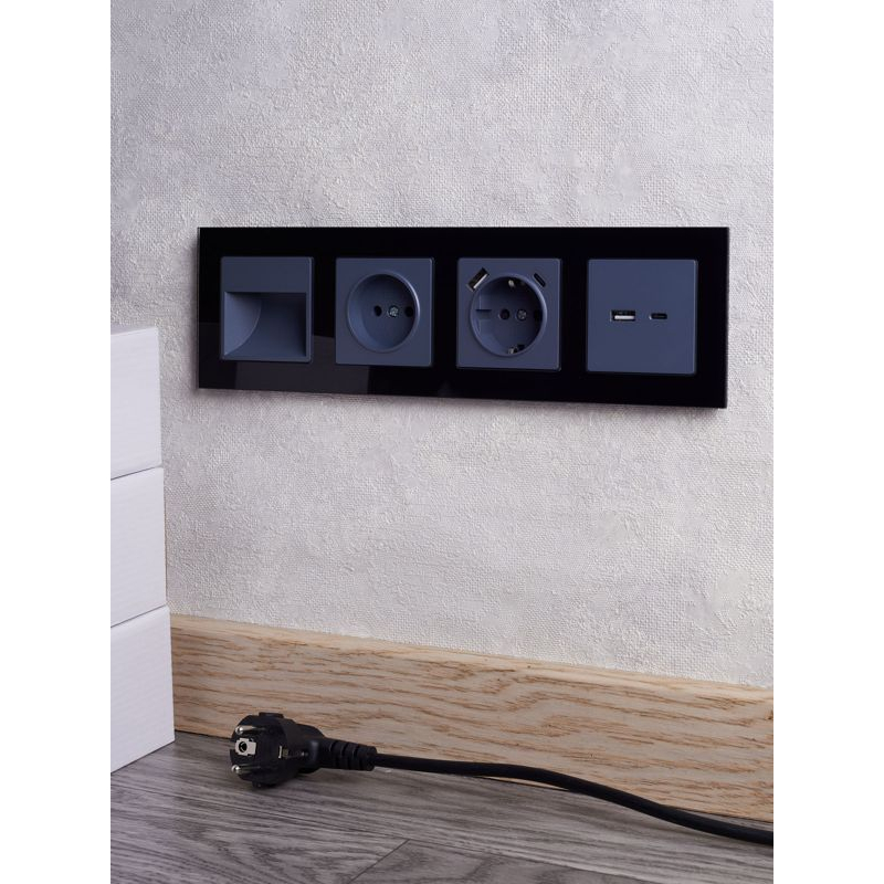 BRITE Розетка USB A+C 18Вт РЮ11-1-БрМ маренго IEK