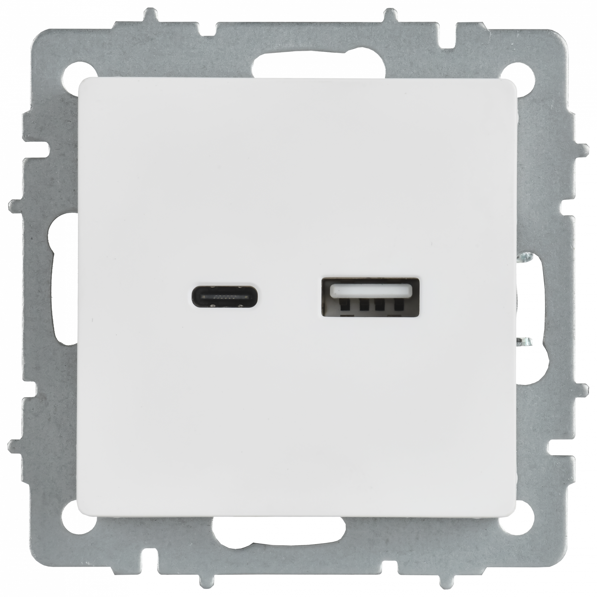 BRITE Розетка USB A+C 18Вт РЮ11-1-БрАБ арктический белый IEK