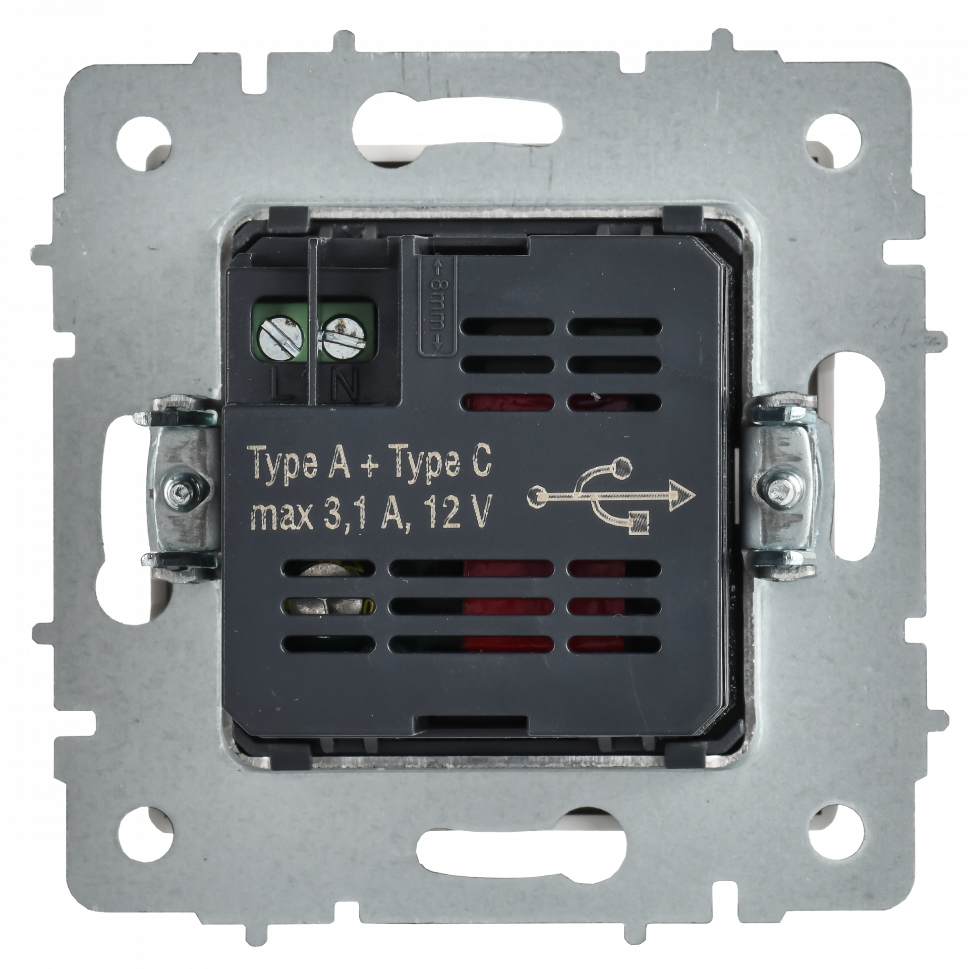 BRITE Розетка USB A+C 18Вт РЮ11-1-БрАБ арктический белый IEK
