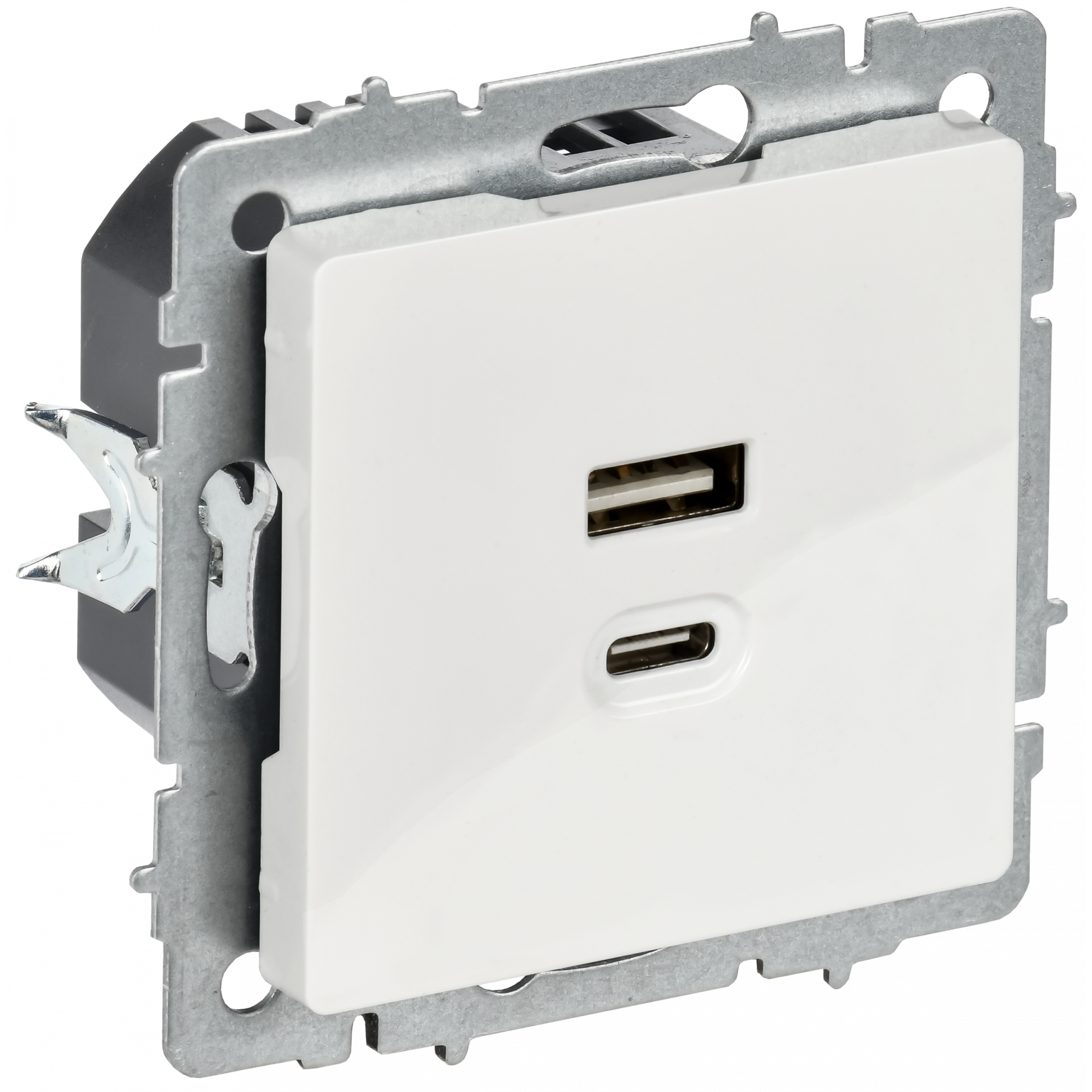 BRITE Розетка USB A+C 45Вт высокоскоростная зарядка РЮ11-2-БрБ белый IEK