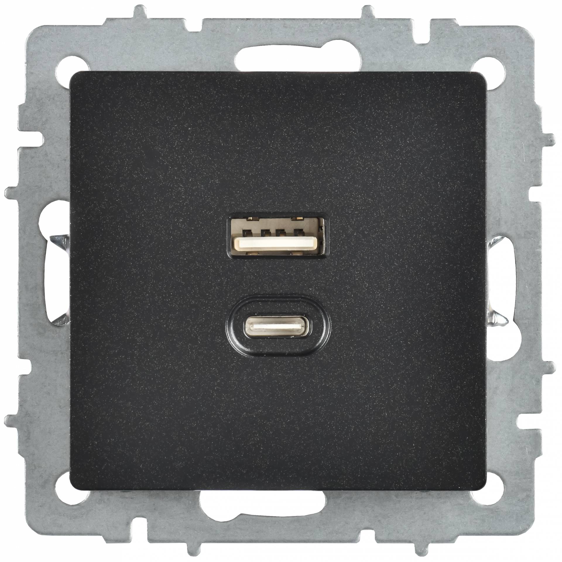 BRITE Розетка USB A+C 45Вт высокоскоростная зарядка РЮ11-2-БрЧ черный IEK