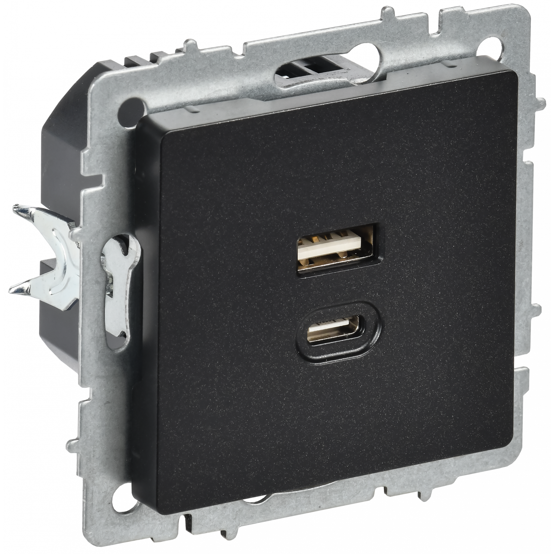 BRITE Розетка USB A+C 45Вт высокоскоростная зарядка РЮ11-2-БрЧ черный IEK