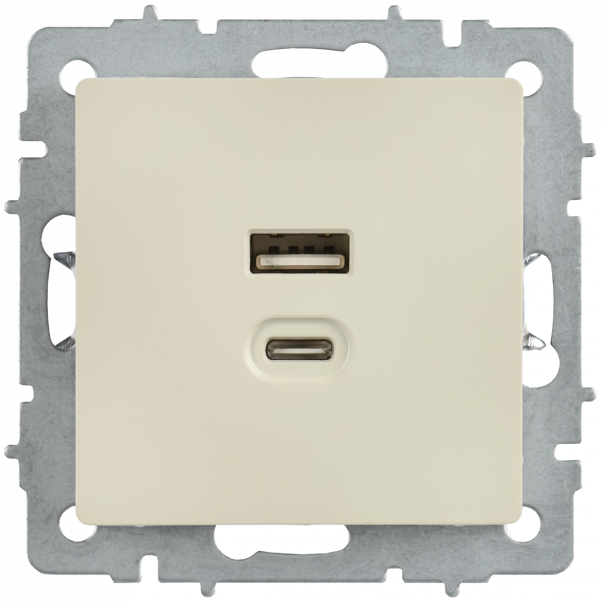 BRITE Розетка USB A+C 45Вт высокоскоростная зарядка РЮ11-2-БрКр бежевый IEK