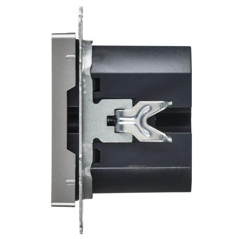 BRITE Розетка USB A+C 45Вт высокоскоростная зарядка РЮ11-2-БрС сталь IEK