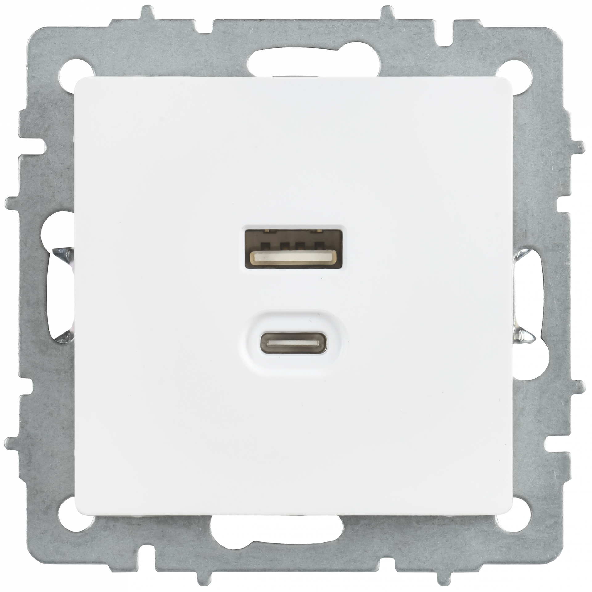 BRITE Розетка USB A+C 45Вт высокоскоростная зарядка РЮ11-2-БрАБ арктический белый IEK