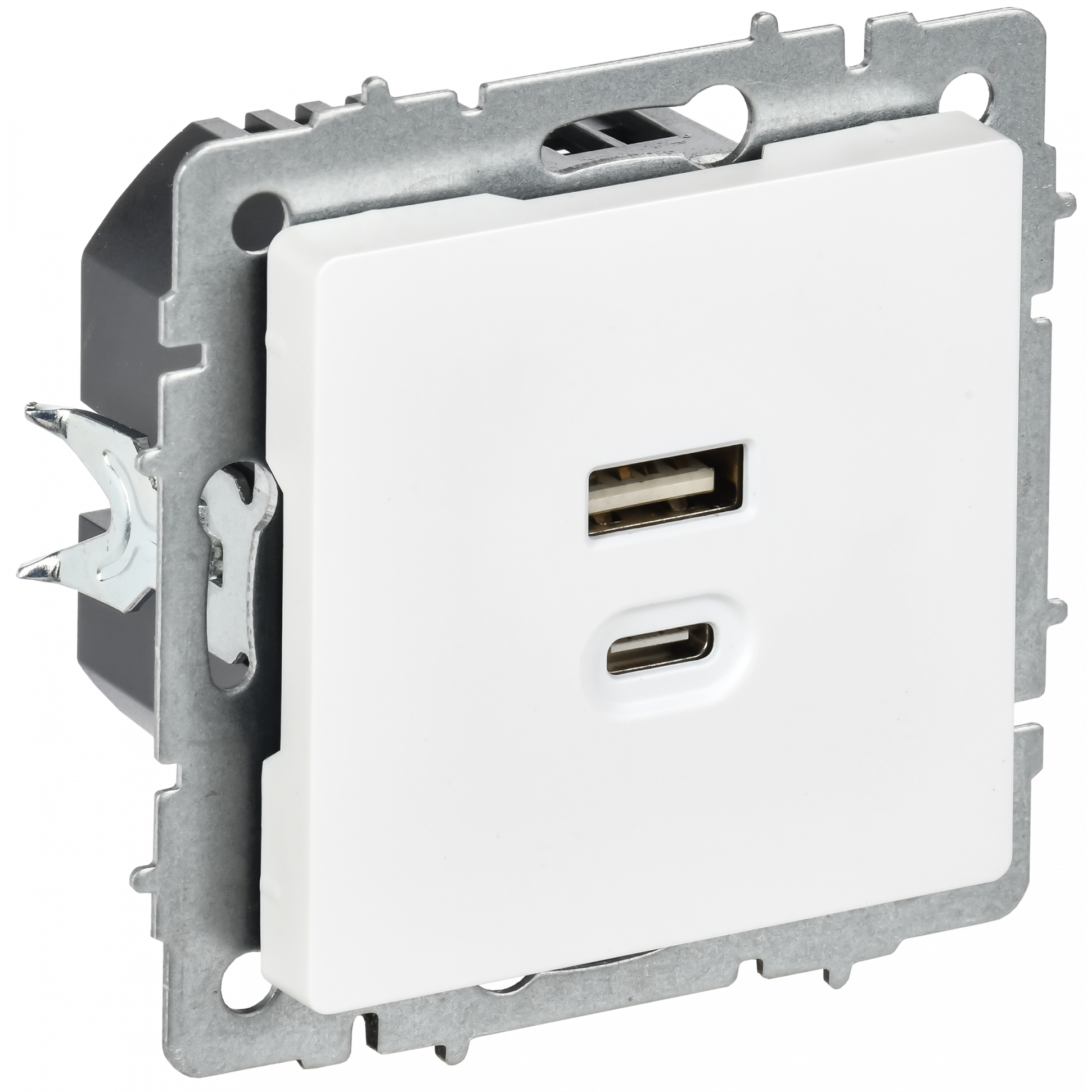 BRITE Розетка USB A+C 45Вт высокоскоростная зарядка РЮ11-2-БрАБ арктический белый IEK