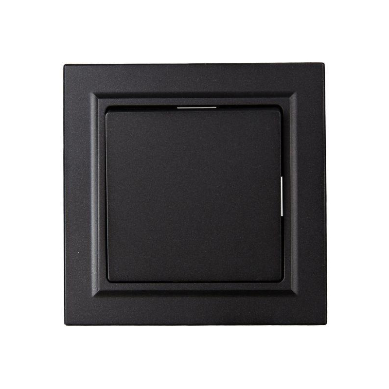 BRITE Выключатель 1-клавишный 10А в сборе ВСР10-1-0-БрЧ черный IEK