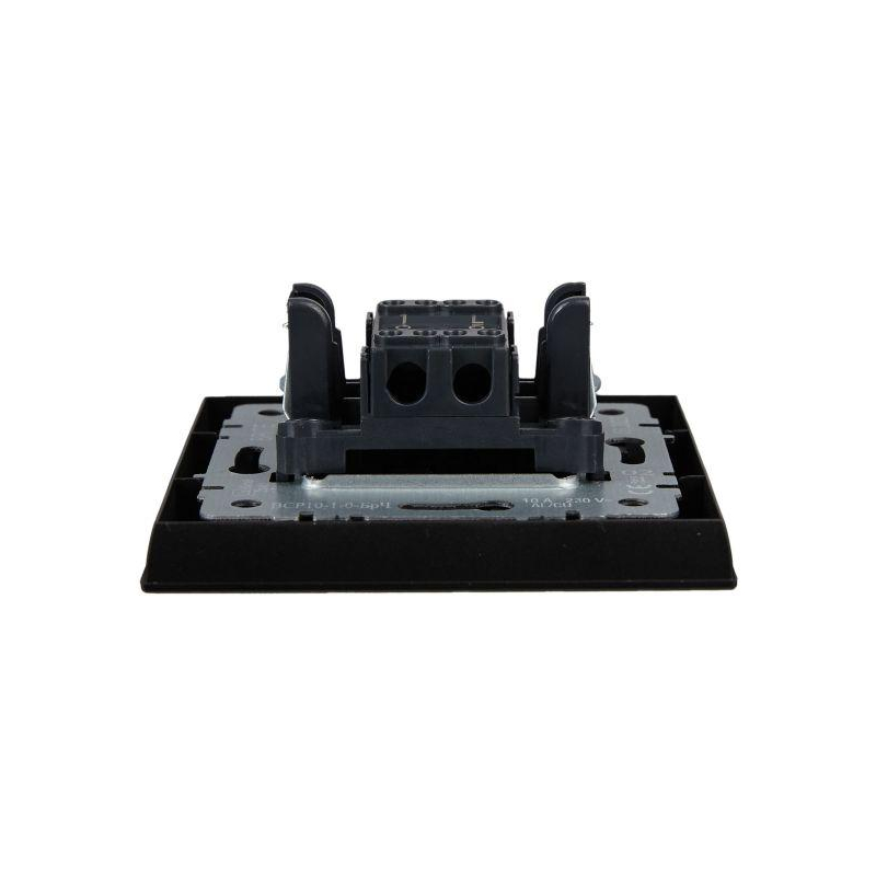 BRITE Выключатель 1-клавишный 10А в сборе ВСР10-1-0-БрЧ черный IEK