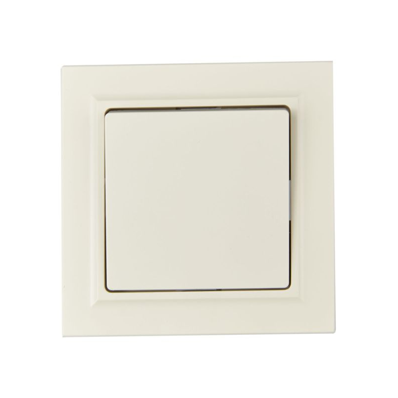 BRITE Выключатель 1-клавишный 10А в сборе ВСР10-1-0-БрКр бежевый IEK