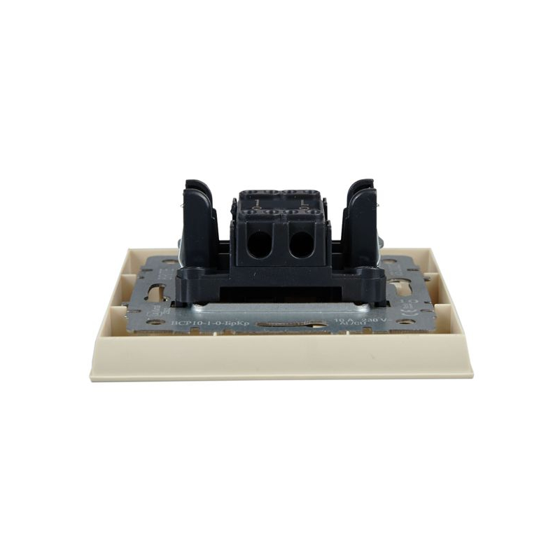 BRITE Выключатель 1-клавишный 10А в сборе ВСР10-1-0-БрКр бежевый IEK