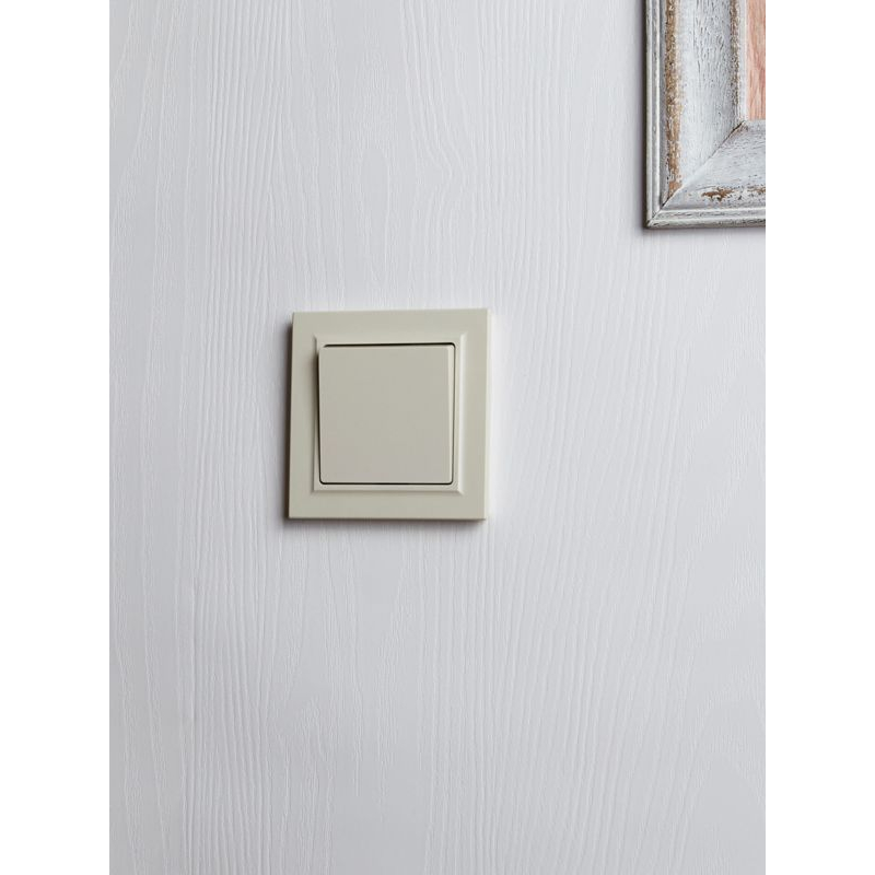 BRITE Выключатель 1-клавишный 10А в сборе ВСР10-1-0-БрКр бежевый IEK