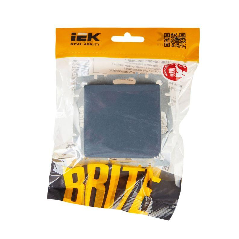 BRITE Выключатель 1-клавишный 10А ВС10-1-0-БрМ маренго IEK