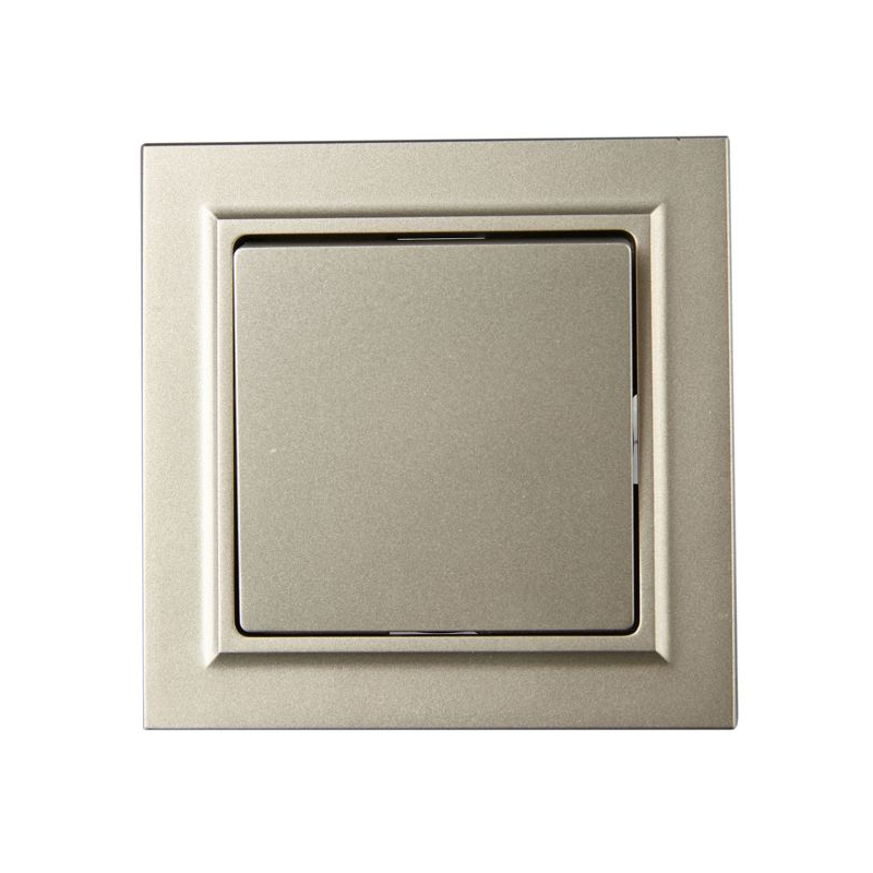 BRITE Выключатель 1-клавишный 10А в сборе ВСР10-1-0-БрШ шампань IEK