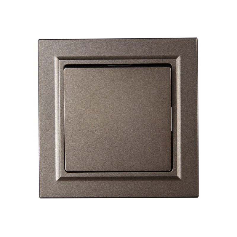 BRITE Выключатель 1-клавишный 10А в сборе ВСР10-1-0-БрТБ темная бронза IEK