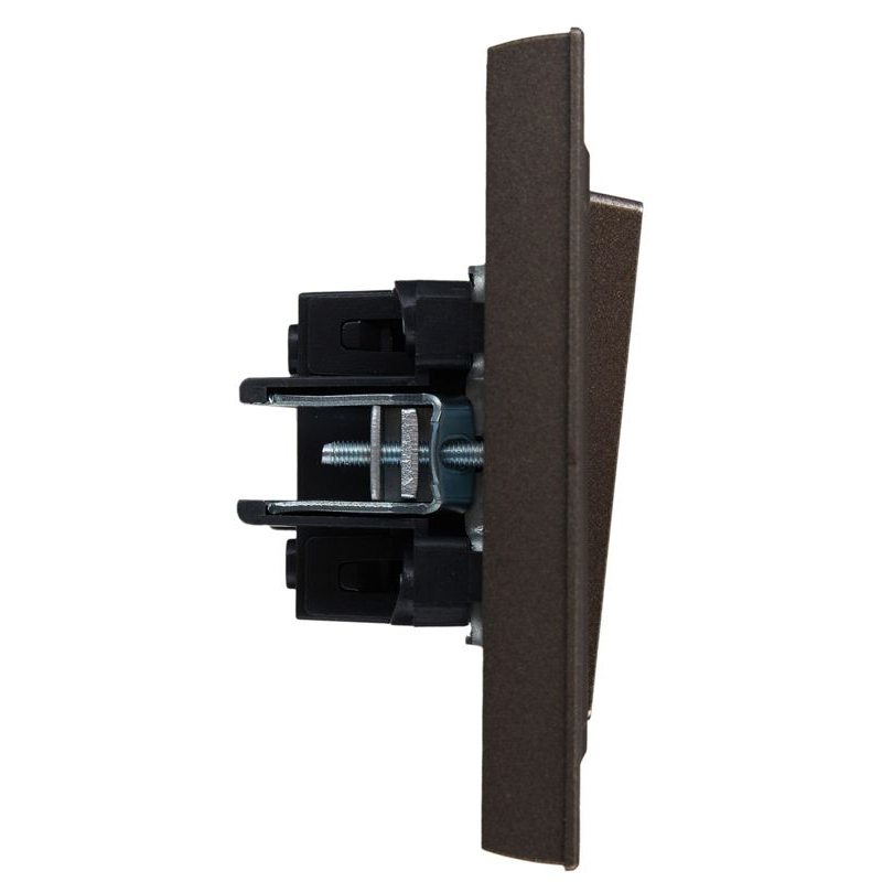 BRITE Выключатель 1-клавишный 10А в сборе ВСР10-1-0-БрТБ темная бронза IEK