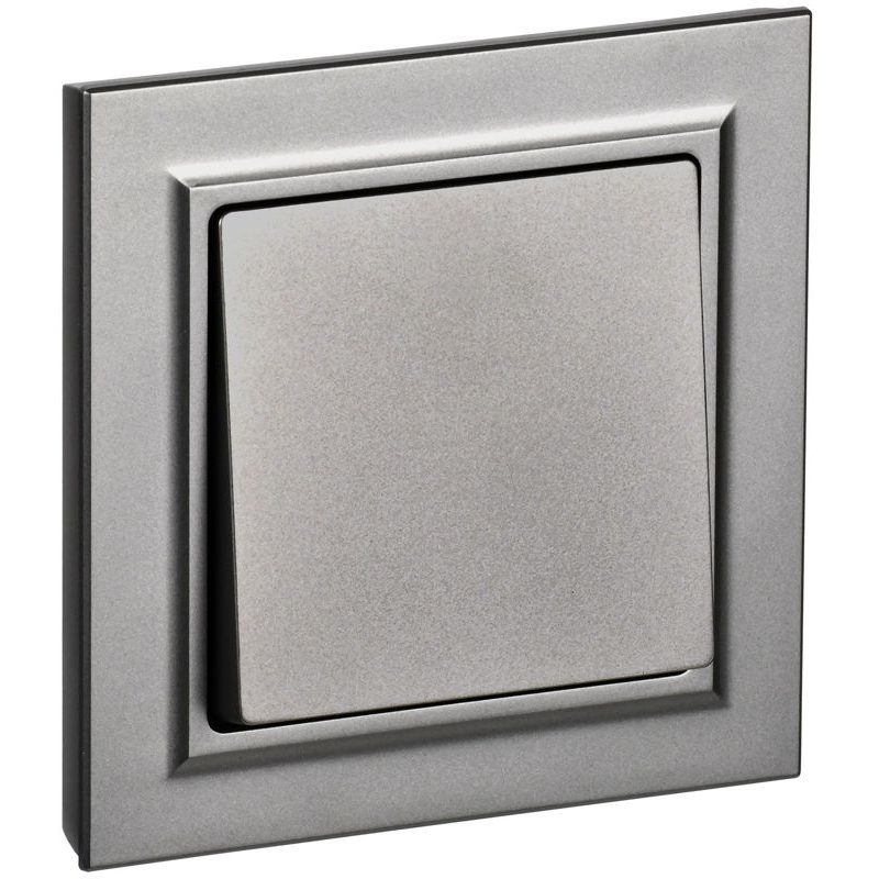 BRITE Выключатель 1-клавишный 10А в сборе ВСР10-1-0-БрС сталь IEK