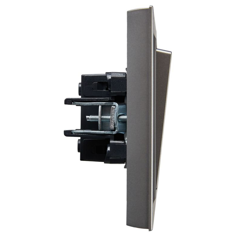 BRITE Выключатель 1-клавишный 10А в сборе ВСР10-1-0-БрС сталь IEK