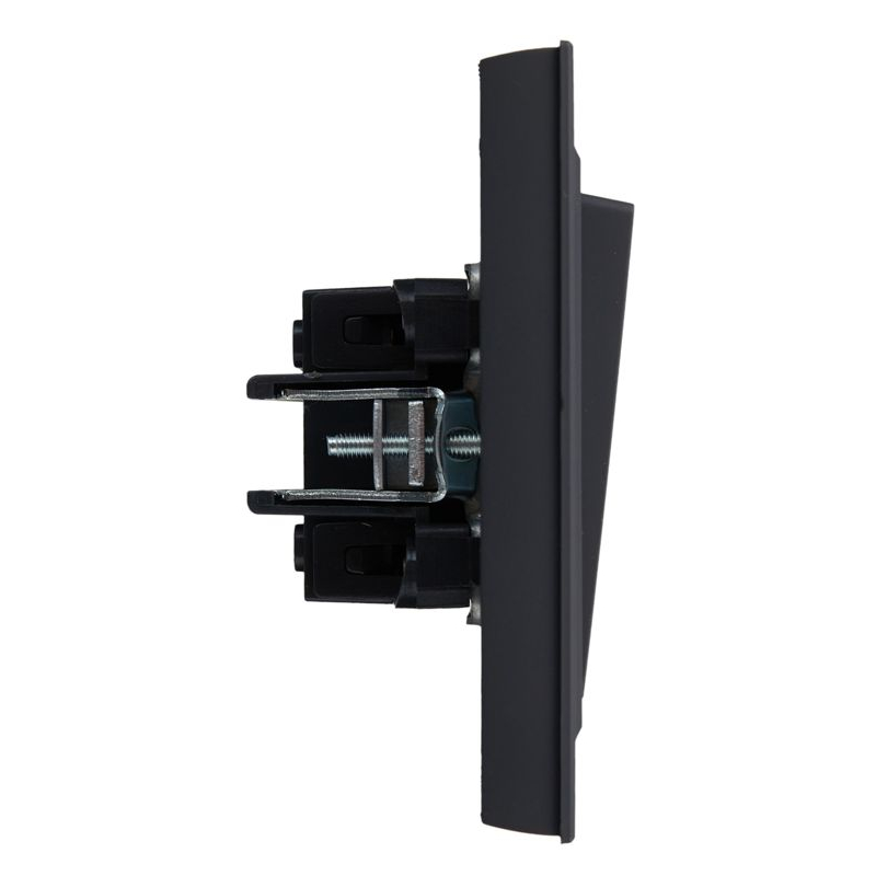 BRITE Выключатель 1-клавишный 10А в сборе ВСР10-1-0-БрГ графит IEK