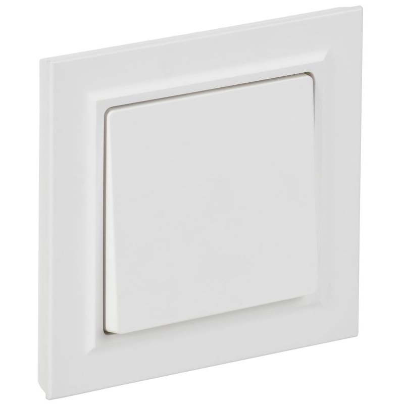 BRITE Выключатель 1-клавишный 10А в сборе ВСР10-1-0-БрАБ арктический белый IEK