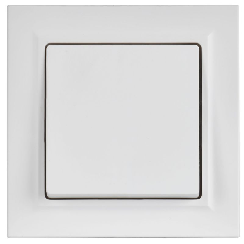 BRITE Выключатель 1-клавишный 10А в сборе ВСР10-1-0-БрАБ арктический белый IEK