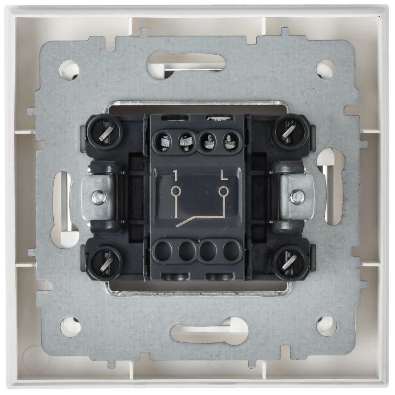 BRITE Выключатель 1-клавишный 10А в сборе ВСР10-1-0-БрАБ арктический белый IEK