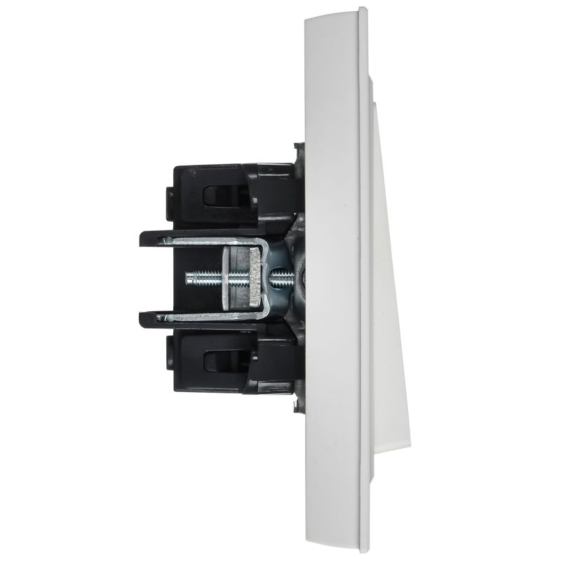 BRITE Выключатель 1-клавишный 10А в сборе ВСР10-1-0-БрАБ арктический белый IEK