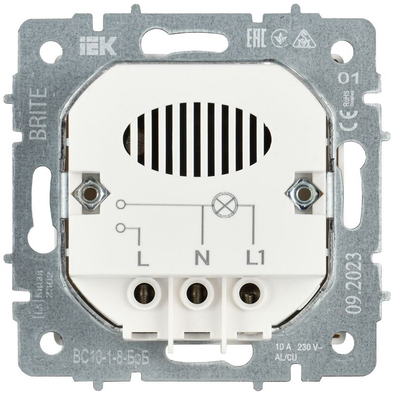 BRITE Выключатель карточный 30А ВС10-1-8-БрБ белый IEK