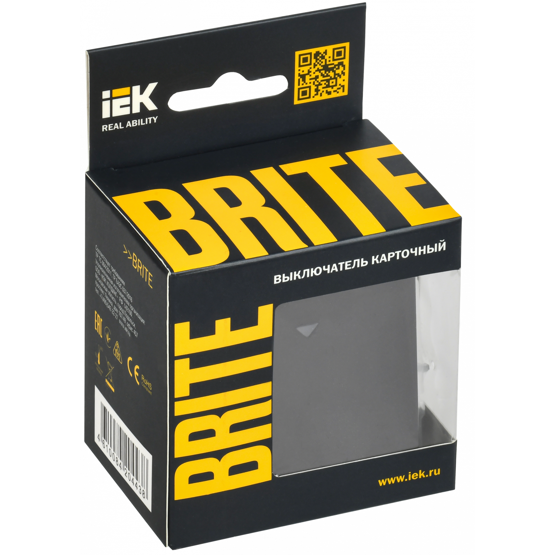 BRITE Выключатель карточный 30А ВС10-1-8-БрЧ черный IEK