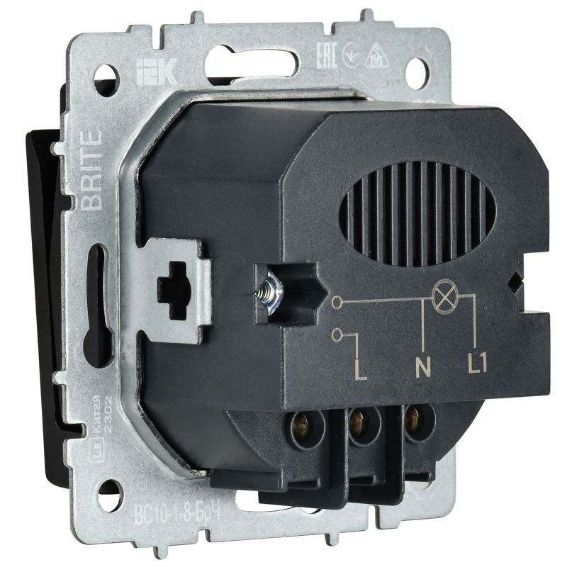 BRITE Выключатель карточный 30А ВС10-1-8-БрЧ черный IEK