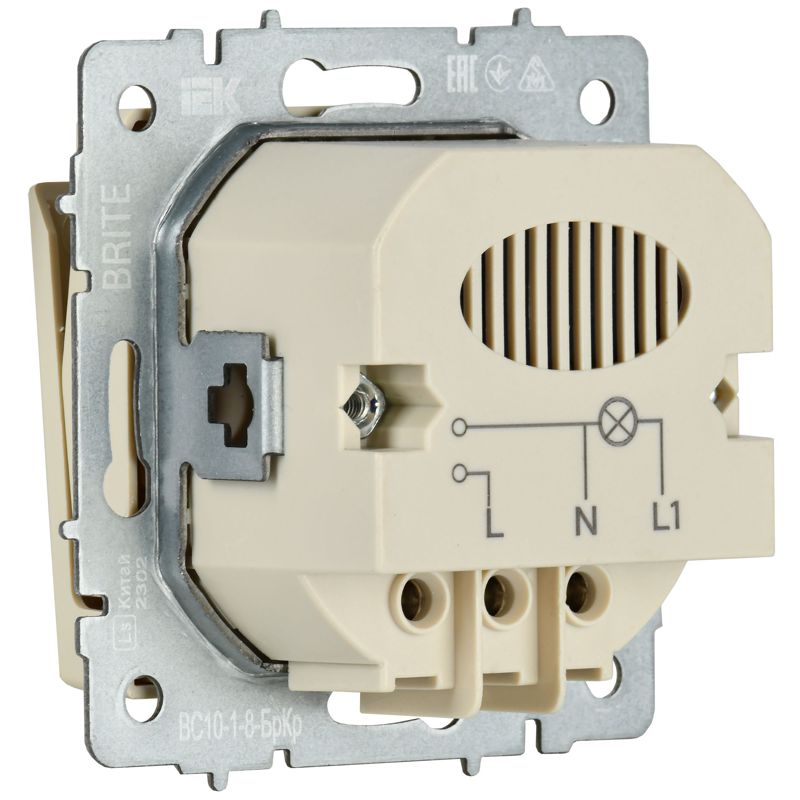 BRITE Выключатель карточный 30А ВС10-1-8-БрКр бежевый IEK