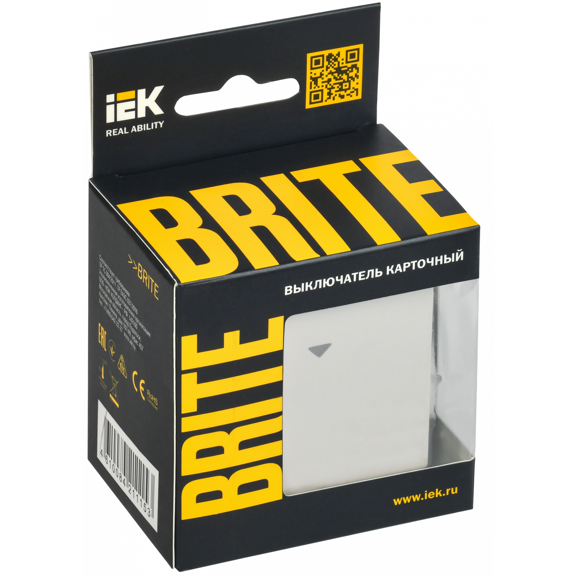 BRITE Выключатель карточный 30А ВС10-1-8-БрЖ жемчуг IEK
