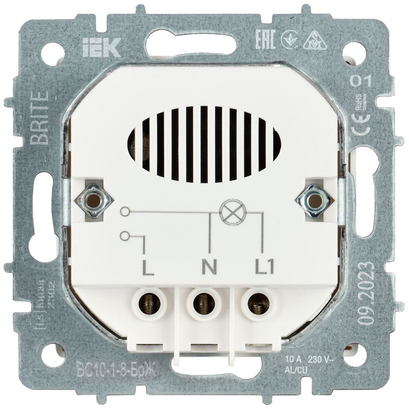 BRITE Выключатель карточный 30А ВС10-1-8-БрЖ жемчуг IEK