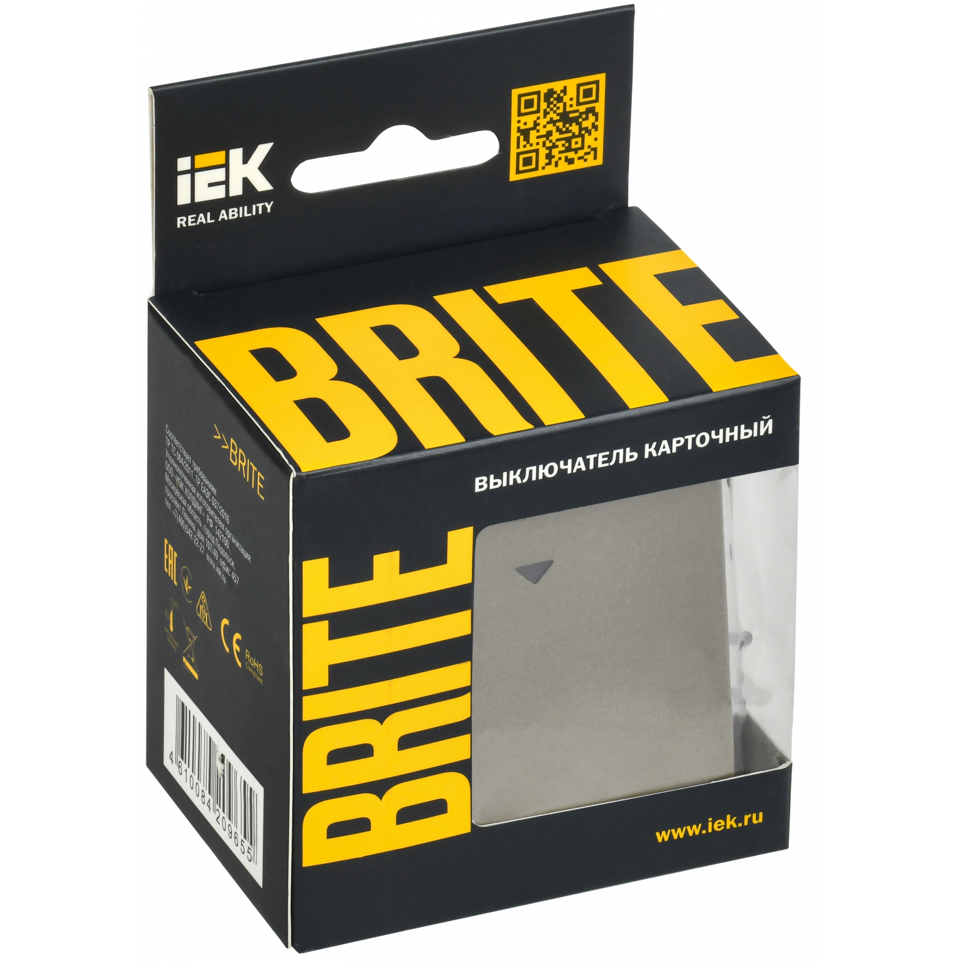 BRITE Выключатель карточный 30А ВС10-1-8-БрШ шампань IEK