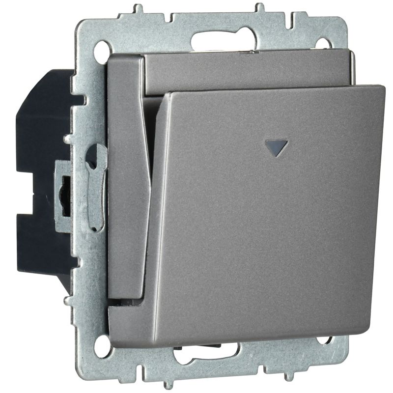 BRITE Выключатель карточный 30А ВС10-1-8-БрС сталь IEK