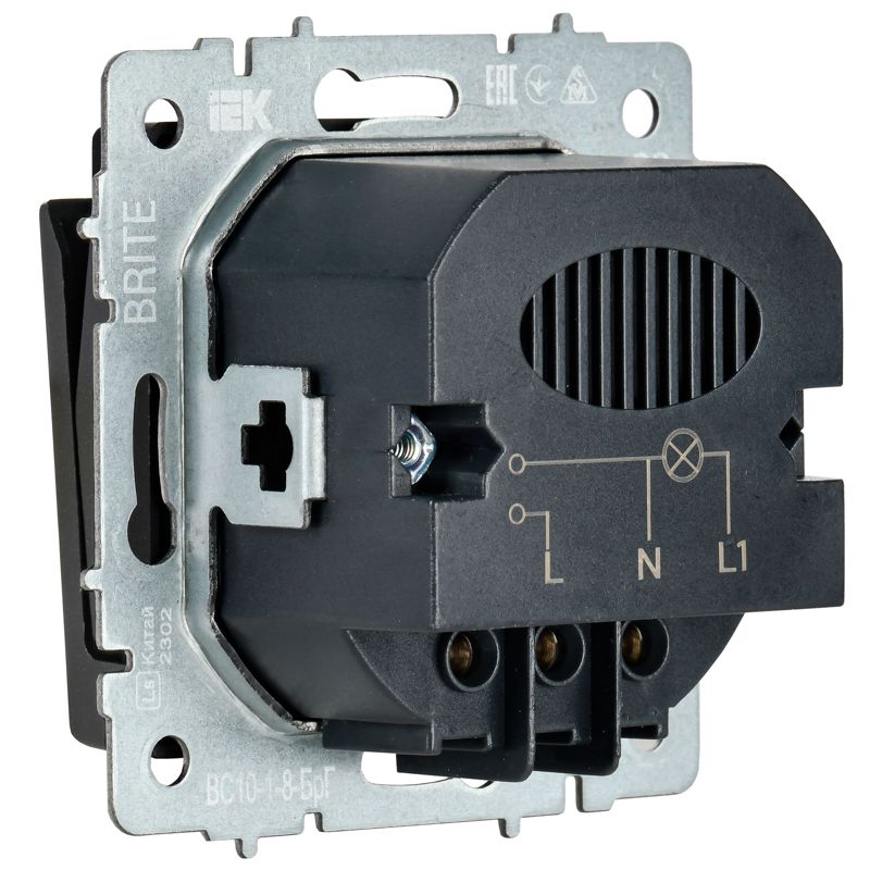 BRITE Выключатель карточный 30А ВС10-1-8-БрГ графит IEK