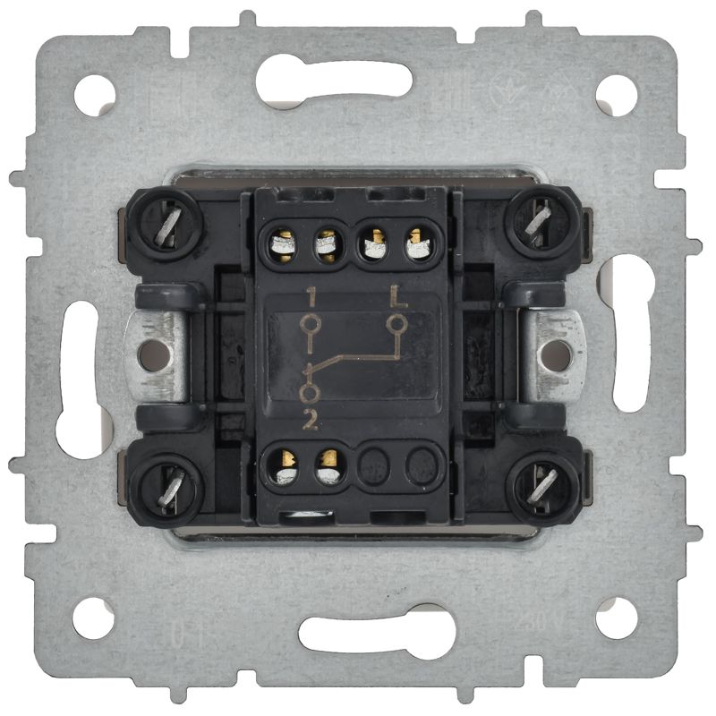 BRITE Выключатель 1-клавишный проходной 10А ВС10-1-6-БрБ белый